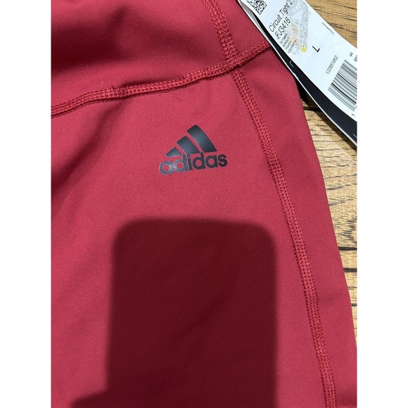 Adidas Women’s Red Circuit Tight 2 Leggings Size L NWT! - Picture 4 of 11